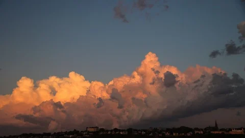 Wicked-Clouds-over-small-town Stock Footage