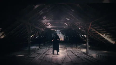 Wicked Ghostly Spirit Attack Haunted Abandoned House Zoom In Stock Footage 250848314