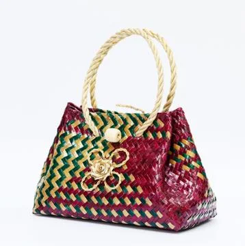 Wicker bag isolated Stock Photos