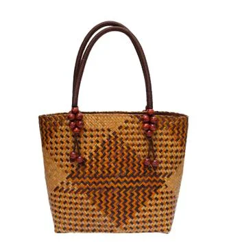 Wicker bag isolated Stock Photos