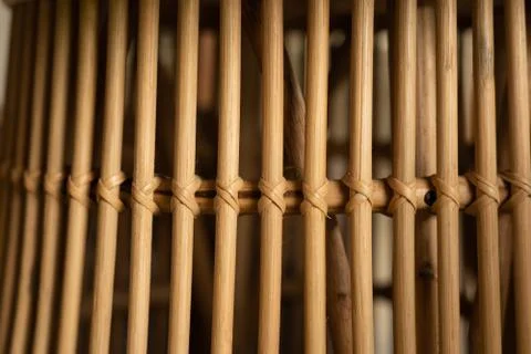 Wicker bamboo pattern close up Stock Photos