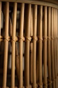 Wicker bamboo pattern close up Stock Photos