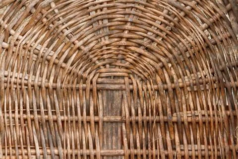 Wicker basket background Stock Photos