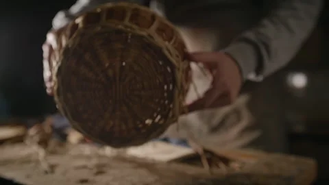 Wicker basket of branches Video stock 170202175