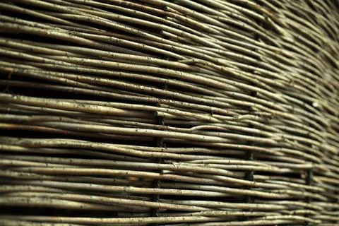 Wicker basket branches. Stock Photos