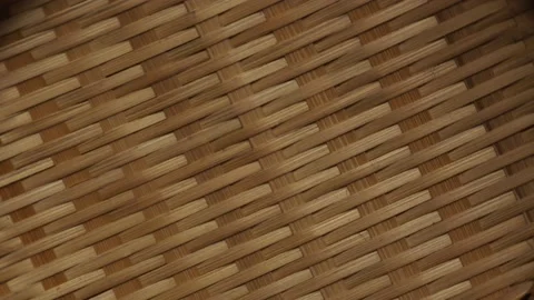 Wicker basket close-up, smoothly rotates Stock Footage 130634143