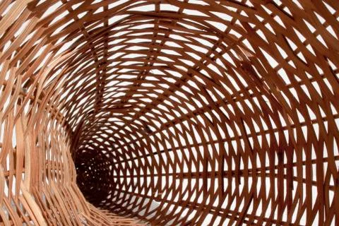 Wicker basket closeup abstract Stock Photos