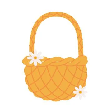 Wicker basket with flowers Illustration