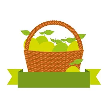 Wicker basket with fresh lemon Stock-Illustration