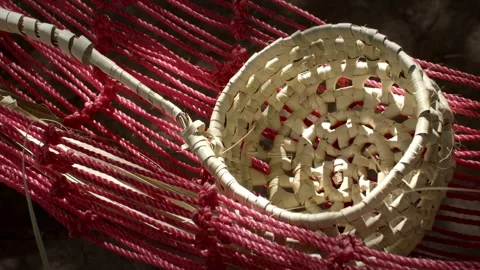 Wicker Basket in a Hammock Video stock 254732916