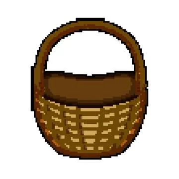 Wicker basket with handle, illustration on white Illustration