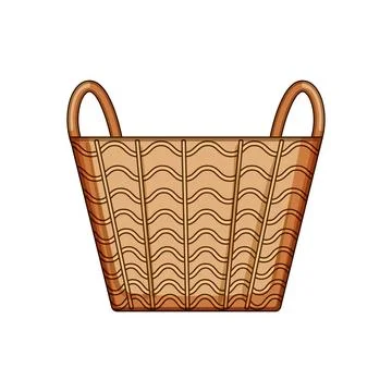Wicker basket with handles representing easter and spring Stock Illustration