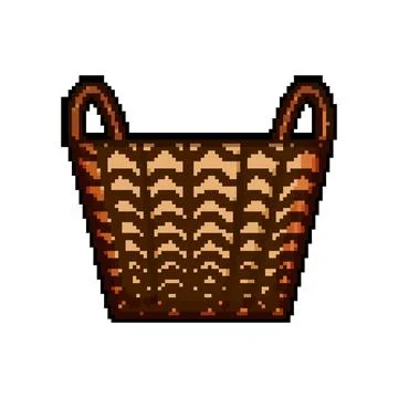 Wicker basket with handles representing easter and spring Stock Illustration