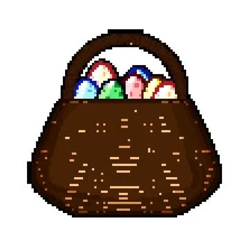 Wicker basket holding colorful easter eggs celebrating holiday 库存插图