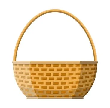 Wicker basket icon, empty wicker for food picnic Stock Illustration