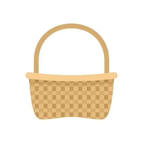 Wicker basket icon flat isolated vector Stock Illustration
