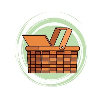 Wicker basket icon Illustrazione stock