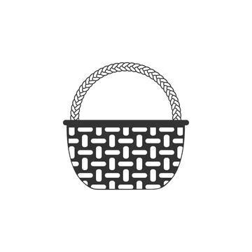 Wicker basket icon isolated. Flat design. Vector Illustration Stock Illustration