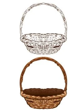 .Wicker Basket Stock Illustration