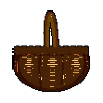 Wicker basket illustration displaying a rustic storage and carrying container Illustration