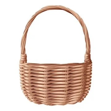 Wicker basket on isolated background. Suitable for decorating spring illust.. Stock Illustration