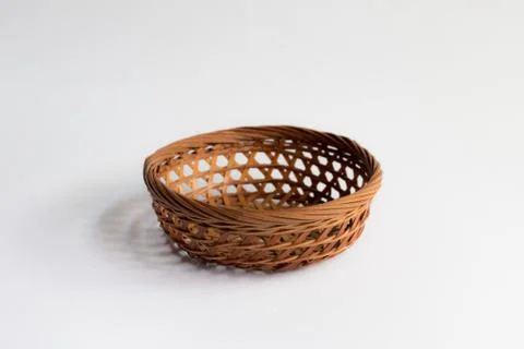 Wicker basket isolated ,Empty Basket Stock Photos