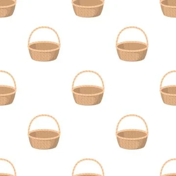 Wicker basket made of twigs. Easter single icon in cartoon style vector symbol Stock Illustration