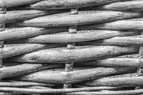 Wicker basket made of willows for background Stock Photos
