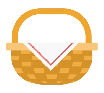 Wicker basket with napkin vector flat isolated Stock-Illustration