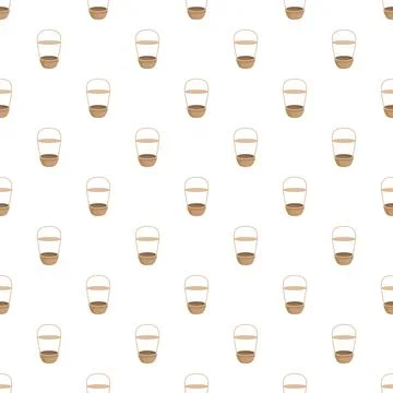 Wicker basket pattern on white background イラスト素材