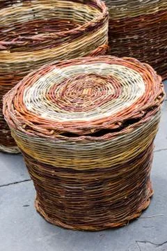 Wicker basket Stock Photos