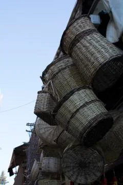 Wicker basket Stock Photos