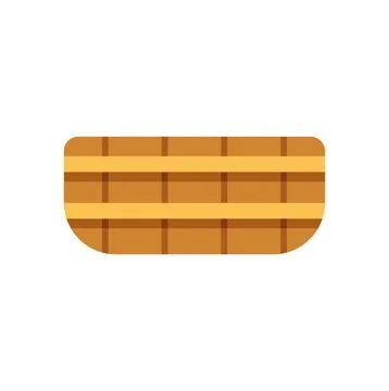 Wicker basket textured horizontal flat icon design Illustrazione stock