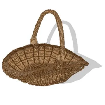 Wicker basket. Vector. Stock Illustration