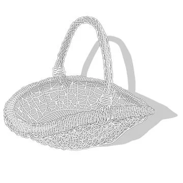 Wicker basket. Vector. Stock Illustration