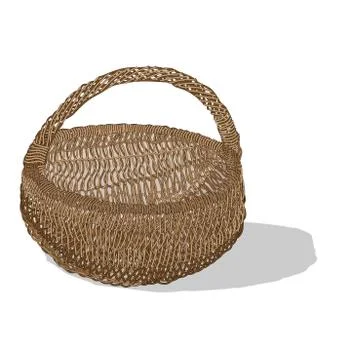 Wicker basket. Vector. Stock Illustration