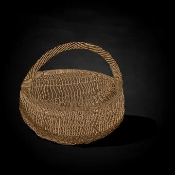 Wicker basket. Vector. Stock Illustration