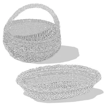 Wicker basket. Vector Stock Illustration