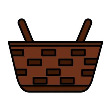 Wicker basket on white background Stock Illustration