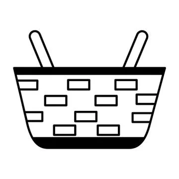 Wicker basket on white background Stock Illustration