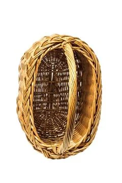 Wicker basket on white background Stock Photos