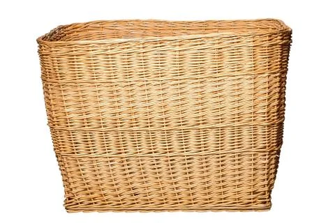 Wicker basket on a white background Stock Photos