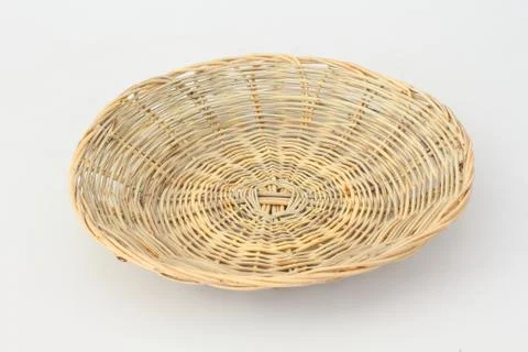 Wicker basket with white background. 스톡 사진