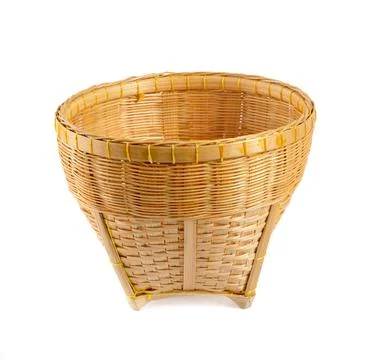 Wicker basket on a white background Stock-Fotos