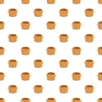 Wicker baskets creating seamless background pattern Stockillustratie
