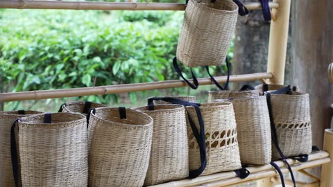 Wicker baskets Stock Footage 169981067