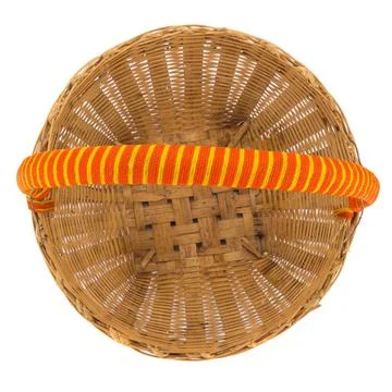 Wicker baskets isolated on white background Foto stock