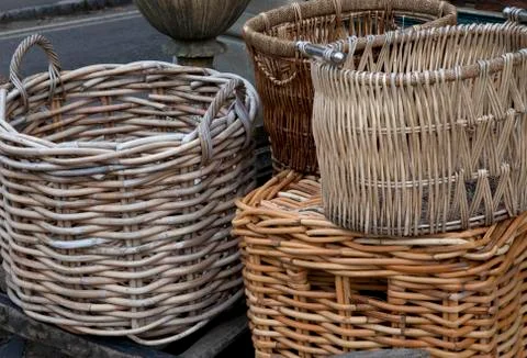 Wicker baskets Stock Photos