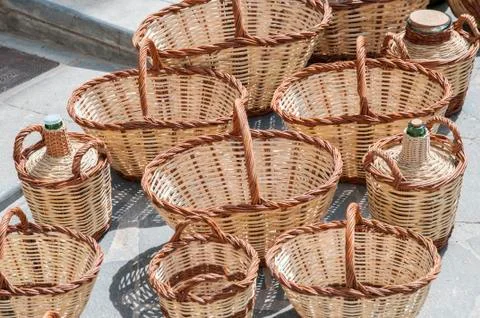 Wicker baskets Stock-Fotos