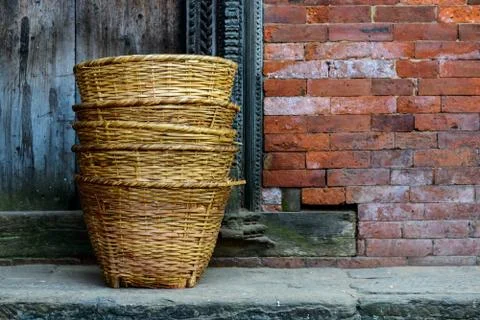 Wicker baskets Foto stock